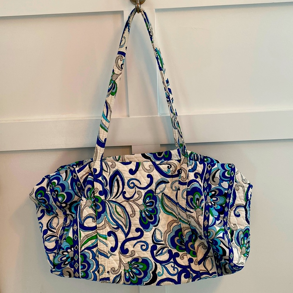 Vera Bradley duffle bag in a beautiful Mediterranean blue pattern, used once!